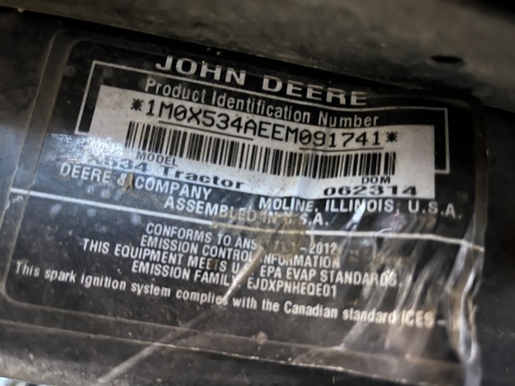 2014 John Deere X534 Garden Tractor