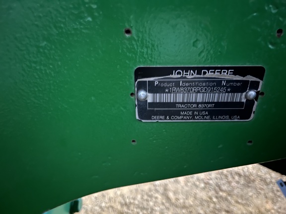 2016 John Deere 8370RT Tractor Rubber Track