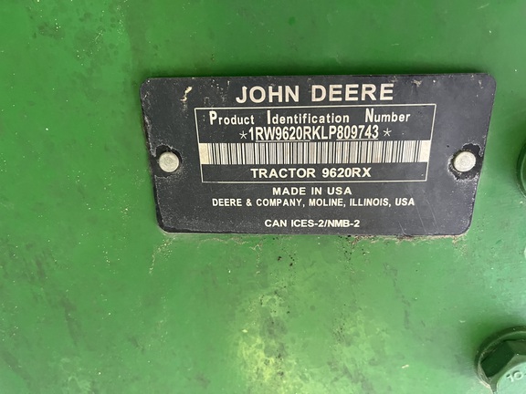 2020 John Deere 9620RX Tractor Rubber Track