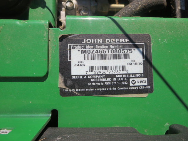 John Deere Z465 Mower/Zero Turn