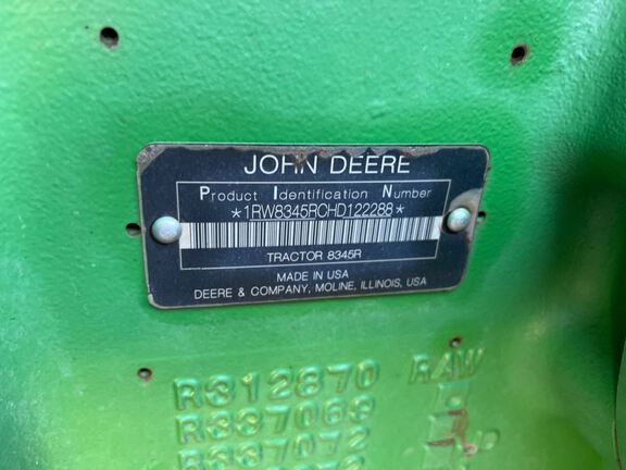 2017 John Deere 8345R Tractor