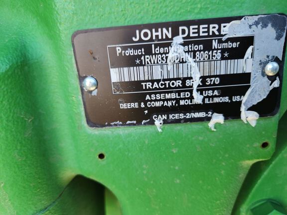 2023 John Deere 8RX 370 Tractor Rubber Track
