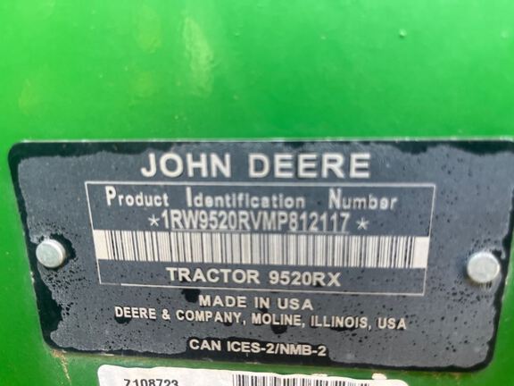 2022 John Deere 9520RX Tractor Rubber Track