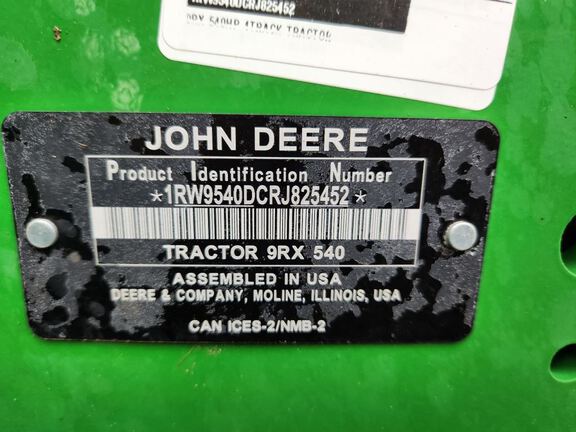 2024 John Deere 9RX 540 Tractor Rubber Track
