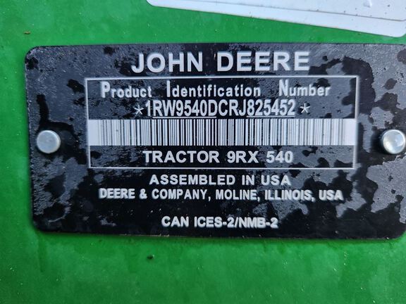 2024 John Deere 9RX 540 Tractor Rubber Track
