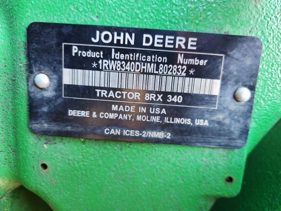 2021 John Deere 8RX 340 Tractor Rubber Track