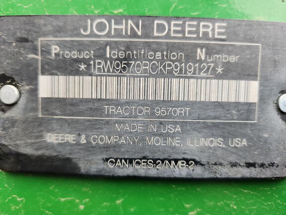 2019 John Deere 9570RT Tractor Rubber Track