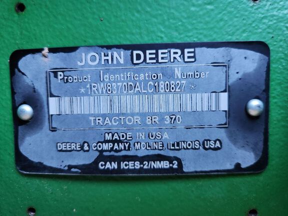 2021 John Deere 8R 370 Tractor