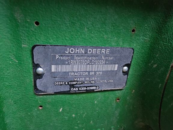 2021 John Deere 8R 370 Tractor