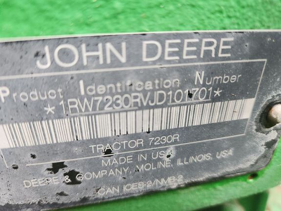 2018 John Deere 7230R Tractor
