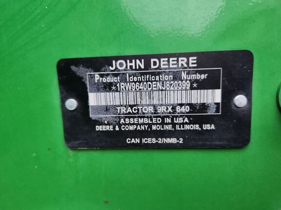2022 John Deere 9RX 640 Tractor Rubber Track
