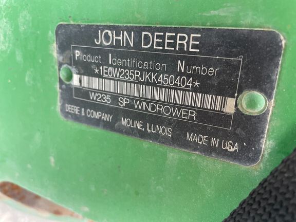 2019 John Deere W235 Windrower