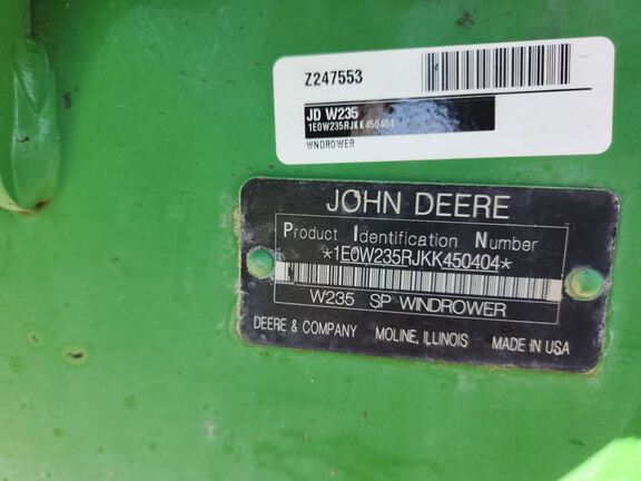 2019 John Deere W235 Windrower