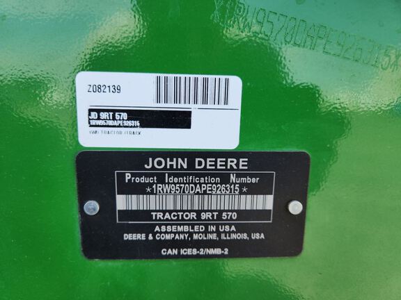 2023 John Deere 9RT 570 Tractor Rubber Track