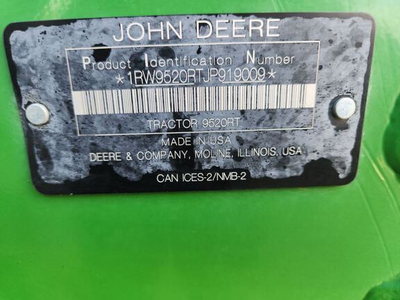 2019 John Deere 9520RT Tractor Rubber Track