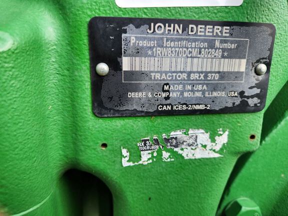 2021 John Deere 8RX 370 Tractor Rubber Track