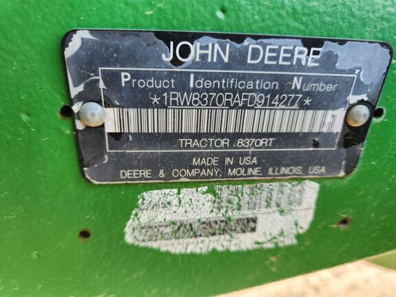 2015 John Deere 8370RT Tractor Rubber Track