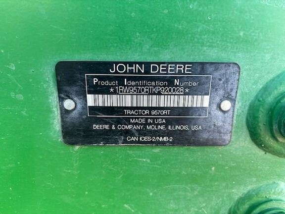 2020 John Deere 9570RT Tractor Rubber Track