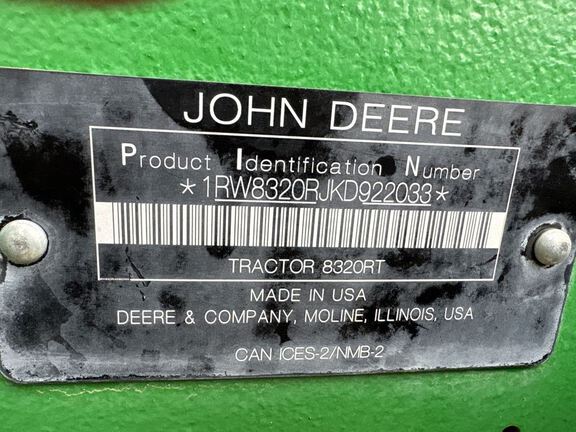 2019 John Deere 8320RT Tractor Rubber Track