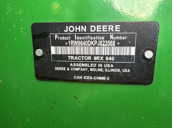 2023 John Deere 9RX 640 Tractor Rubber Track