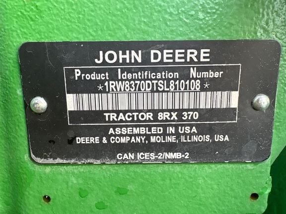 2025 John Deere 8RX 370 Tractor Rubber Track