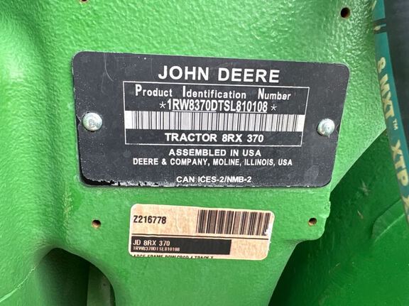 2025 John Deere 8RX 370 Tractor Rubber Track