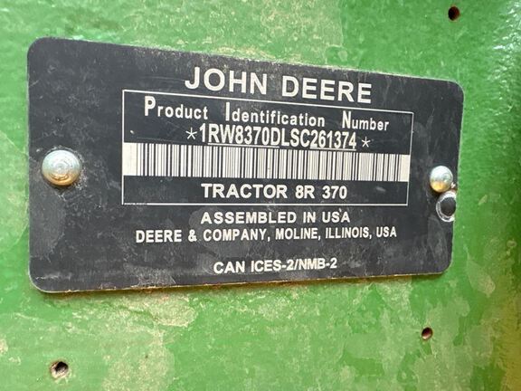 2025 John Deere 8R 370 Tractor
