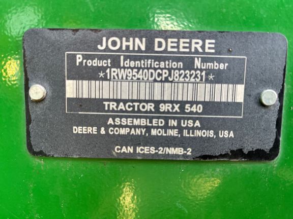 2023 John Deere 9RX 540 Tractor Rubber Track