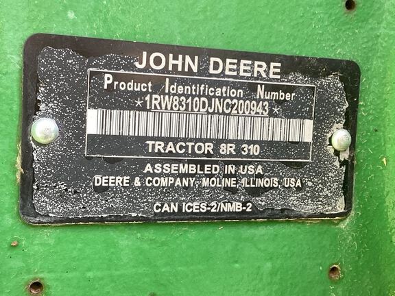 2022 John Deere 8R 310 Tractor