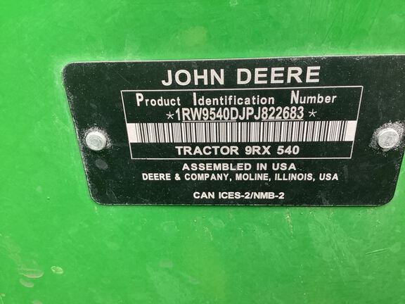 2023 John Deere 9RX 540 Tractor Rubber Track