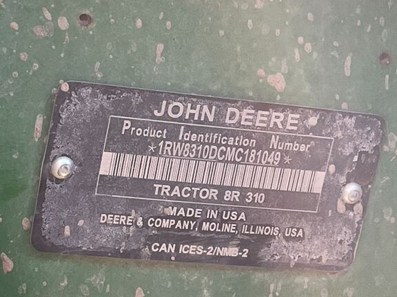 2021 John Deere 8R 310 Tractor