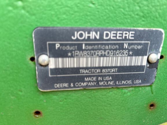 2017 John Deere 8370RT Tractor Rubber Track