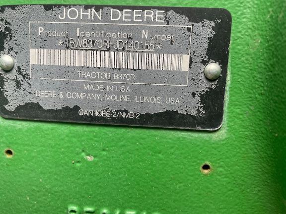 2019 John Deere 8370R Tractor