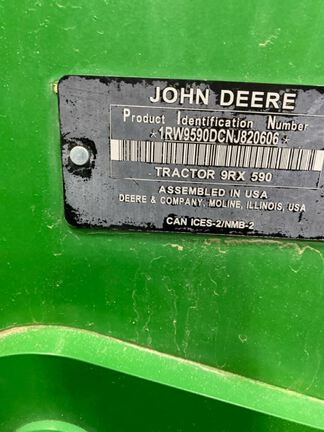 2022 John Deere 9RX 590 Tractor Rubber Track