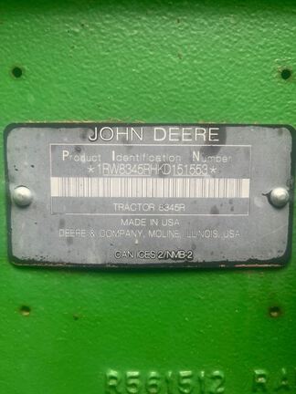 2020 John Deere 8345R Tractor