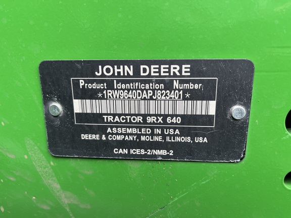 2023 John Deere 9RX 640 Tractor Rubber Track
