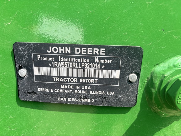 2021 John Deere 9570RT Tractor Rubber Track