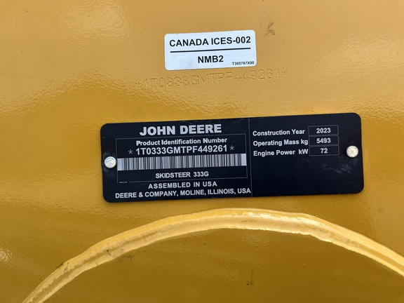 2023 John Deere 333G Compact Track Loader