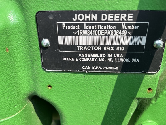 2023 John Deere 8RX 410 Tractor Rubber Track