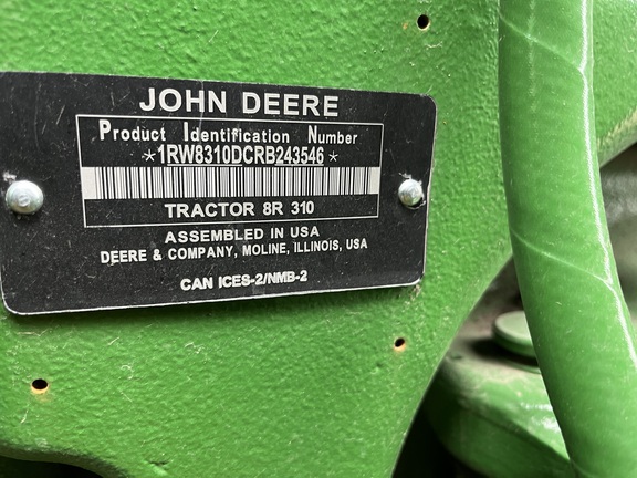 2024 John Deere 8R 310 Tractor