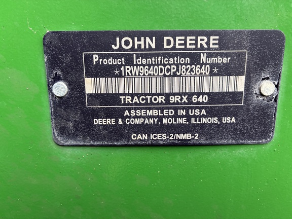 2023 John Deere 9RX 640 Tractor Rubber Track