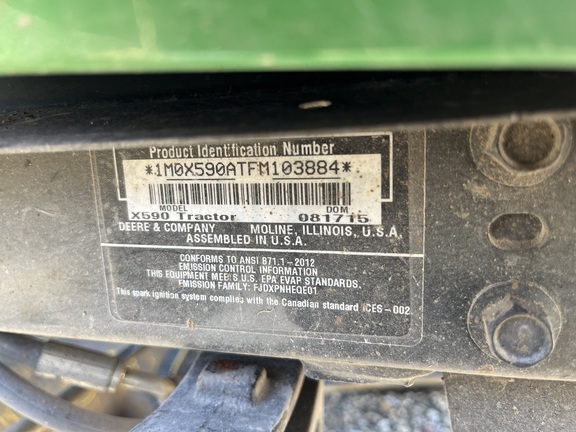 2015 John Deere X590 Garden Tractor