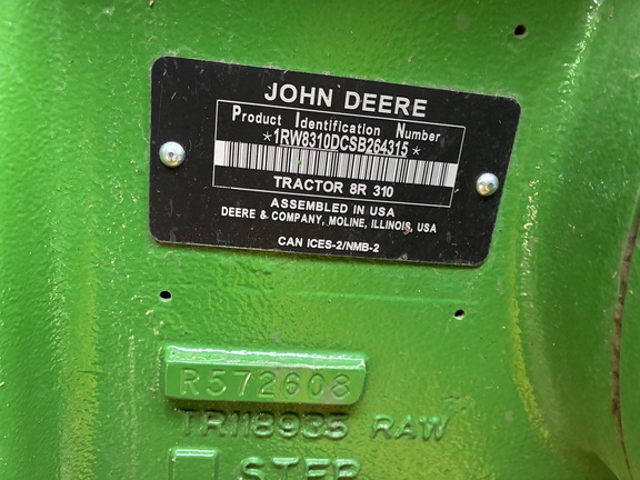 2025 John Deere 8R 310 Tractor