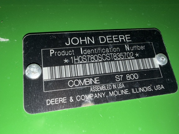 2025 John Deere S7 800 Combine
