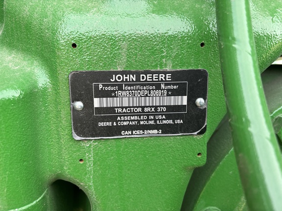 2023 John Deere 8RX 370 Tractor Rubber Track