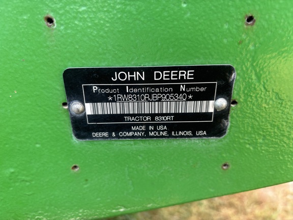 2011 John Deere 8310RT Tractor Rubber Track