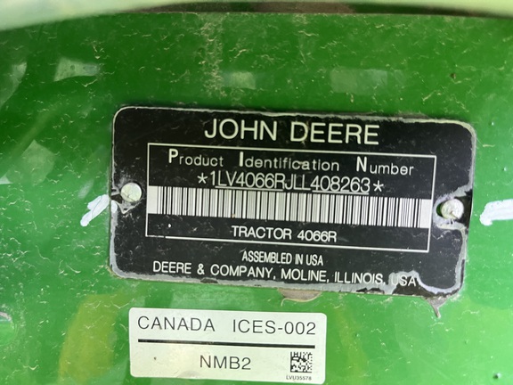 2020 John Deere 4066R Tractor Compact