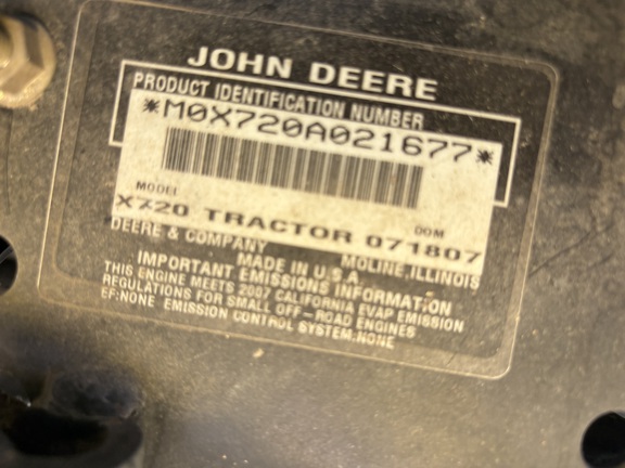 2007 John Deere X720 Garden Tractor