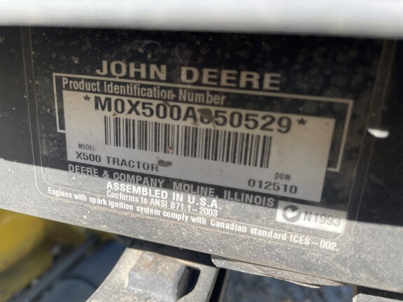 2010 John Deere X500 Garden Tractor