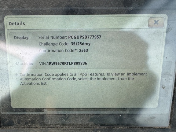 2020 John Deere 9570RX Tractor Rubber Track